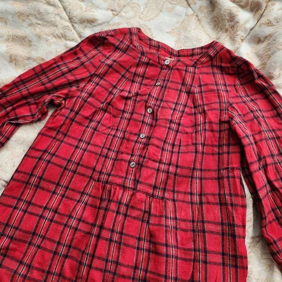 People Tree Fair Trade Red Plaid Tunic Dress size 4 - Picture 2 of 8